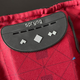 The controls: middle diamond turns the device on and off, double diamond toggles between patterns, and the carat button shifts between intensity levels.
